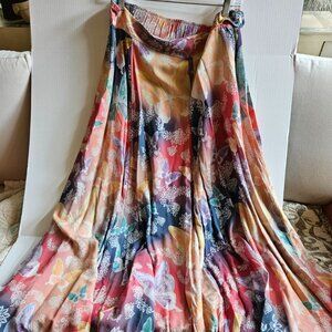 Soft Surroundings Tea Length Multi-Color Skirt